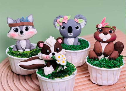 Woodland Animal Fondant Molds Cake Topper 6-count