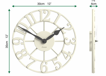 JONES CLOCKS® Lighthouse wall Clock | Sculptural Skeleton Clock | Cream