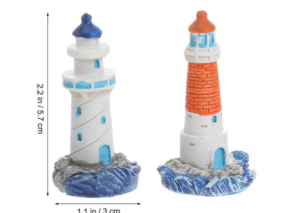 ibasenice Lighthouse Figurines Set, 24 PCS Miniature Garden Lighthouse for Beach Items Decor, Light House Style Model Mediterranean Ornament for Mini Shell Figurines & Cake Decorating Statue