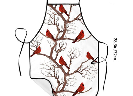 LANAIQO Cardinal Birds Apron for Women With Pockets, Christmas Kitchen Aprons For Chef Cooking Grilling Bbq Painting Gardening, Christmas Gifts for Baker Cooks Chef Friends, Cardinal Gifts for Women