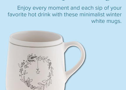 Karma Gifts, Winter White Mug, Pinecone, 18 OZ