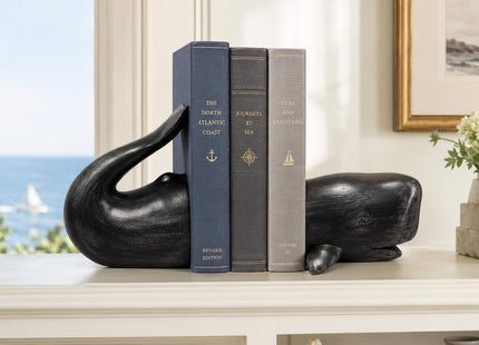 Comfy Hour 13.2 Inch Whale Bookends, Nautical Decor, Set of 2