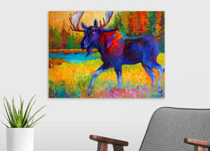 CANVAS ON DEMAND Majestic Moose Canvas Wall Art Print, Home Decor, Wildlife Artwork, 24" x18in