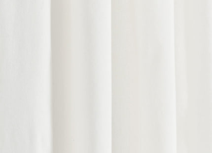 Lush Decor Coastal Chic Scalloped Edge Window Curtain Panels Pair 52" W x 95" L White & Blue - White Curtains - Linen Textured - Long Curtains - Modern Beach Decor