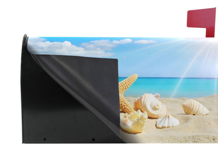 ALAZA Summer Beach with Starfish and Shells Magnetic Mailbox Cover MailWraps Garden Yard Home Decor for Outside Oversized-25.5" x20.8"