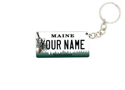 License Plate Keychain - Personalized (MAINE) Multicolor