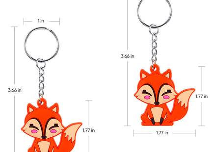 iMagitek 24 Pack Fox Keychains Woodland Animal Keychains for Fox Themed Party Decorations, Birthday Gifts, Fox Lovers' Gifts