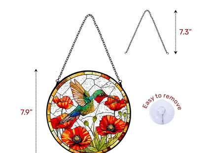 GENANY Hummingbird Stained Glass Sun Catcher