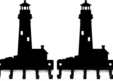 The Metal Peddler Lighthouse Key Rack - Small 6 inch Wide - Made in USA. Wall Mounted
