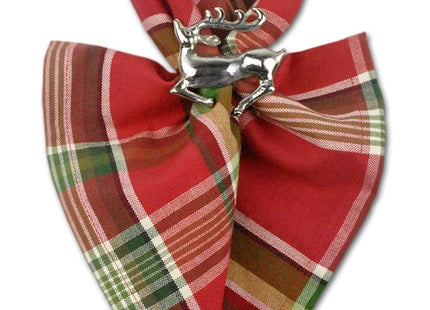 DII Christmas Thanksgiving Holiday Tabletop Décor Collection Decorative Napkin Ring Holder Set, 2.5" Diameter, Silver Reindeer, 6 Piece