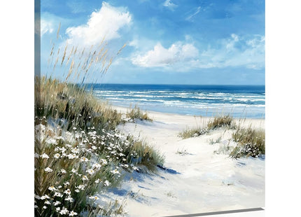 Kunstorner Coastal Pictures Beach Canvas Wall Art Nautical Wall Decor for Living Room Easy to Hang 13.5"X13.5"