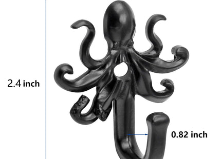 FANYUN 5 Pack Coat Hooks Wall Hooks, Octopus Decorative Wall Mounted Hooks Rustic Metal Hanger for Towel, Key Holder, Hanging Coats, Scarves, Bags, Purses, Backpacks Home Decor (Octopus)
