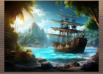FENDROM Nautical Tapestry Decor Ghost Sailboat Wall Art Aesthetics Pirate Ship Fantasy Wonderland Wall Hanging for Bedroom Living Room Dorm