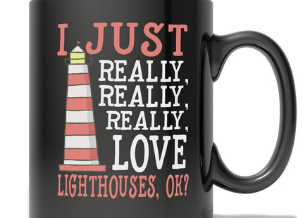 Eternally Gifted I Love Lighthouses Coffee Mug - Cute Lighthouse Mug - Coffee Mug for People Who Love Lighthouses - Funny Lighthouse Mug (11oz)