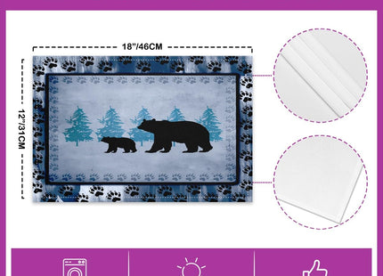jejeloiu Bear Wild Animal Placemats Bedroom Decor Kitchen Dining 18"x12"