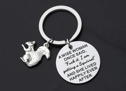 TGBJE Squirrel Gift Squirrel Mom Gift Squirrel Charm Keychain For Woman Girl Squirrel Lover Gift Squirrel Jewelry (Wise Squirrel)