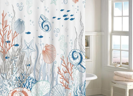 ZJRBJB Nautical Beach Ocean Coastal Starfish Shower Curtain Bathroom