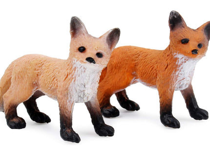 UANDME Fox Toy Figures Set Includes Arctic Fox & Red Foxes Figurines Cake Toppers (5 Foxes)