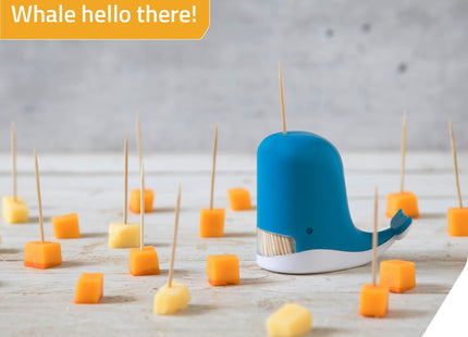 PELEG DESIGN Jonah Toothpick Holder - Cute Whale Toothpick Dispenser - Fun and Decorative Plastic Toothpick Holder for Easy Access During Meals or Gatherings
