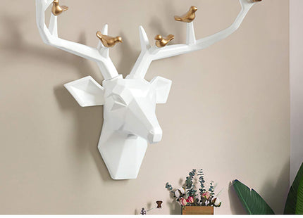 Large Faux Deer Head Wall Art for Your Home, Wall Mounted Faux Antlers Wall Sculptures, Faux Taxidermy Animal Head Wall Decor