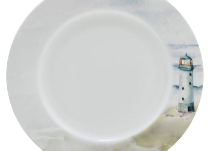 Mikasa Seaside Coastal Bone China Lightweight Chip Resistant 12 Piece Dinnerware Set, Service for 4