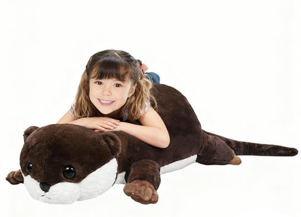 ZBLX Giant Otter Stuffed Animal, 34 inch Big Stuffed Animal, Large Cute Sea Otter Plush for Kids Boys Girls Birthday Gifts (Otter)