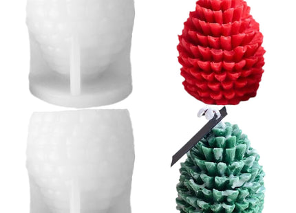 TOPYS 2Pcs Pine Cone Silicone Candle Molds, 3D Ornament Molds for Christmas Day Gift Making Kit DIY Fondant Chocolate Mould Soap Plaster Resin Baking Tools Home Decor