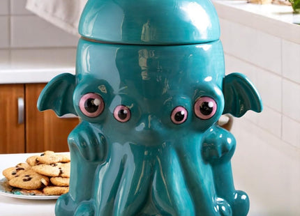 Pacific Giftware Cthulhu Kraken Cookie Jar Turquoise Ceramic Octopus Tentacle Decorative Storage Container for Cookies Treats Snacks Kitchen Counter Decor 7.5" H