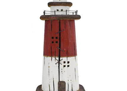 Aecipl Nautical Decor Wooden Lighthouse Beach Themed Coastal Ocean Figurine