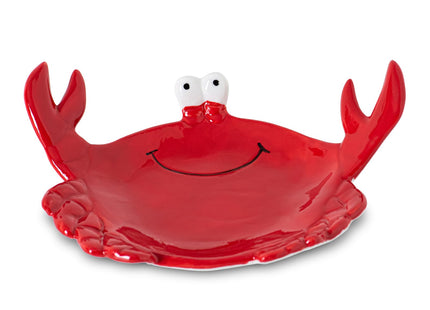 Red Ceramic Crab Spoon Rest Cute Coastal Kitchen Counter Trinket Tray Dish