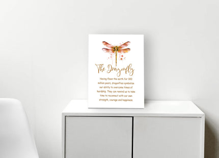 WODMIS Inspirational Dragonfly Wall Art, Framed Canvas Wall Decor, Orange Dragonfly Motivational Home Decor for Bedroom, Bathroom, Office 11x14