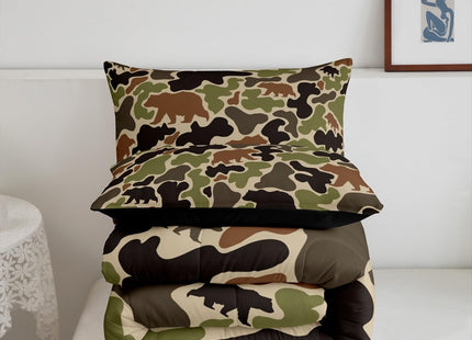 Feelyou Camo Bear Hunting Comforter Set Toddler Size Kids Boys Girls
