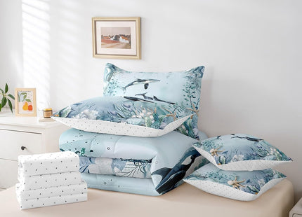 Erosebridal Killer Whale Orca 7 Piece Comforter Set Full Bed in A Bag