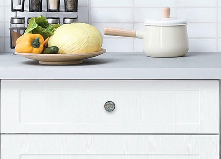 YUJNGFDFFR 4 Pack 1.37" Drawer Knobs Kitchen Cabinet Knobs Cabinet Hardware Round Crystal Glass Closet Door Handles Drawer Pulls Dresser for Home Bathroom Cupboard Wardrobe Chest (Blue Anchor)