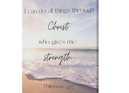 Tijuboni Coastal Sunrise Decor Wall Art I Can Do All Things Through Christ Decor Bible Verse Pictures Canvas Prints Christian Religious Spiritual Artwork for Bathroom Bedroom Office 12"x16"