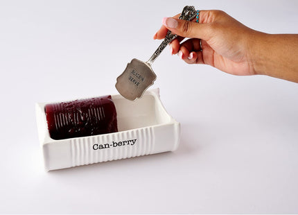 Mud Pie Can-Berry Ceramic Cranberry Serving Dish, Includes Spatula