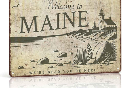 Welcome to Maine Aluminum Wall Sign 8 x 12 Inch