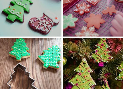 Christmas Cookie Cutters Set - Holiday Mini Cookie Cutter set of 10, Include: Gingerbread House, Snowflake, Christmas Tree, Gingerbread girl, Heart, Star, Moon, Christmas Crutch, Bell, Boot