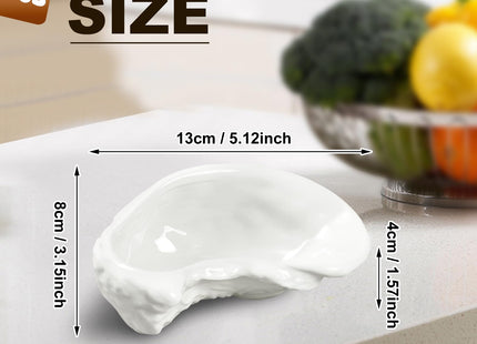 Reallnaive 6 Pcs Ceramic Oyster Shells Reusable Oyster Grilling Shells Large Clam Baking Dish Platter Plate for Cooking Shrimp Scallops Clams Seafood of All Kind