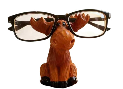 Alaiaiden Moose Decor Family Figurine, Moose Eyeglass Holder Stand