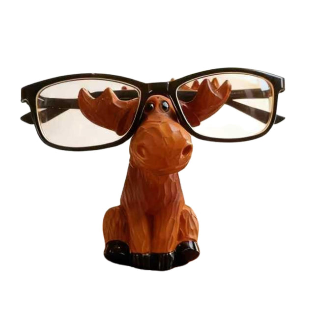 Alaiaiden Moose Decor Family Figurine, Moose Eyeglass Holder Stand
