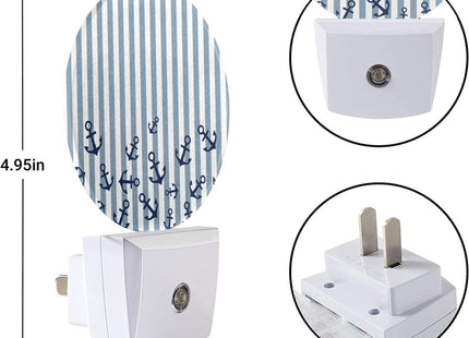 Watercolor Anchor Night Light, Plug in Nightlight with Dusk to Dawn Sensor