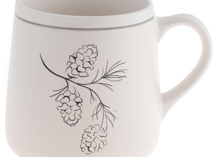 Karma Gifts, Winter White Mug, Pinecone, 18 OZ