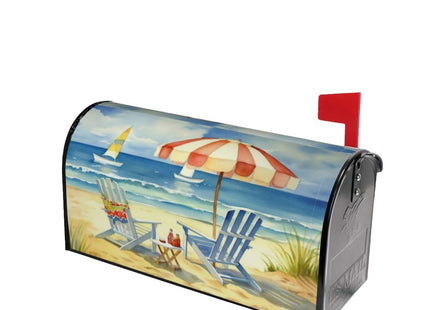 Summer Mailbox Covers Magnetic Standard Size 18" X 21" Beach Life Mail Box Cover Summer Nautical Magnetic Post Wraps Letter Box Cover for Home Garden Yard Decor