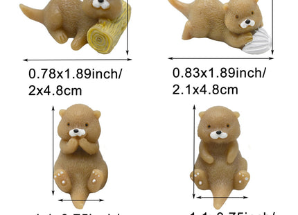 Pinenjoy 12Pcs Miniature Otter Figurines 1inch Mini Resin Sea Otter Figures