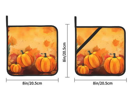 Mount Hour Potholders, Autumn Fall Sunflowers Pumpkins Butterfly Maple Leaf Thanksgiving Autumn Baking Pot Holder for Cooking BBQ, 2-Piece Set