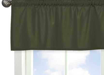 Sweet Jojo Designs Dark Green Window Treatment Valance - Solid Color Hunter Forest Olive for Rustic Woodland Camo Deer Collection