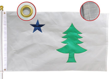 Embroidered Pine Tree Old Maine Flag 3x5 Ft 1901-1909 States ME Flag