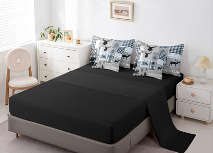 Erosebridal Bear Twin Bedding Set 7 Pieces, 1 Deer Moose Comforter,1 Rustic