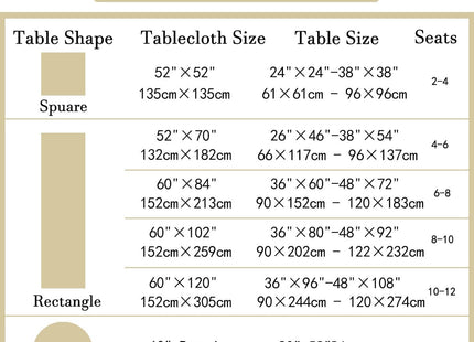 SASTYBALE Autumn Gold Champagne Jacquard Damask Square Tablecloth 52"x52"